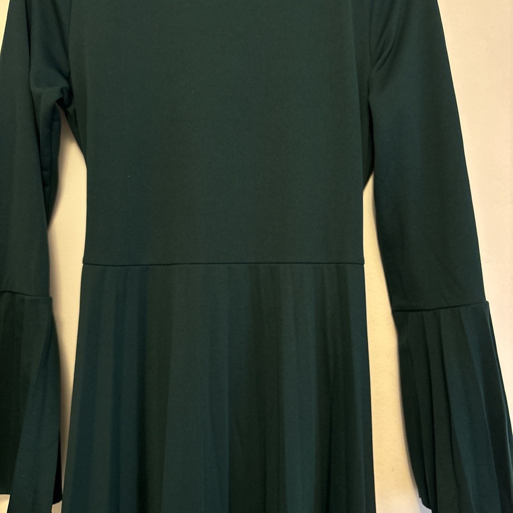 Elegant Green Long Sleeve Dress
